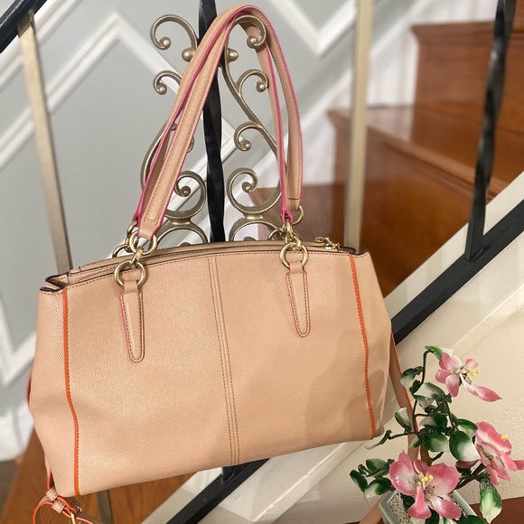 Coach White Large Leather Satchel Shoulder Bag - Picture 5 of 7